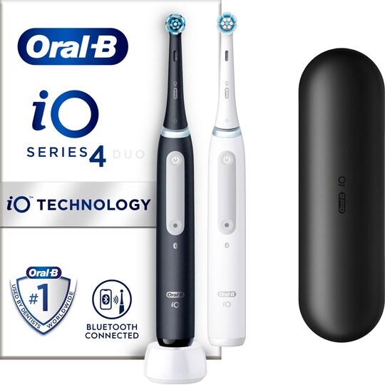 Oral-B iO 4 DUO elektriske tandbørster 414742 (sort/hvid)