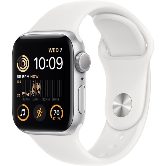 Apple Watch SE 2nd Gen 40 mm GPS (Silver Alu/White sportsbånd)