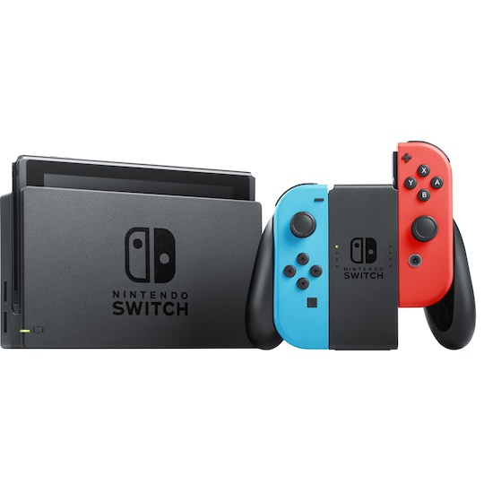 Nintendo Switch spillekonsol 2022 med neon Joy-Con controllers