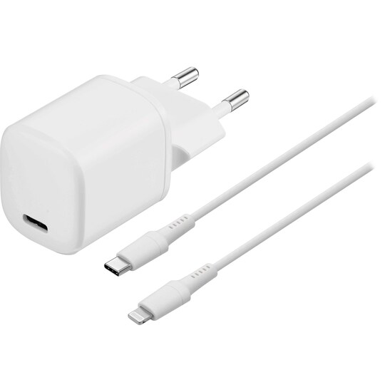 Sandstrøm 20W USB-C-oplader med Lighting-kabel