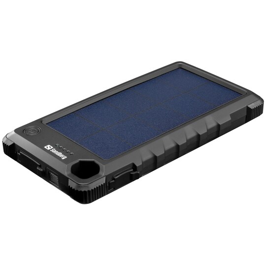 10.000 mAh Udendørs Solar PowerBank, Sort