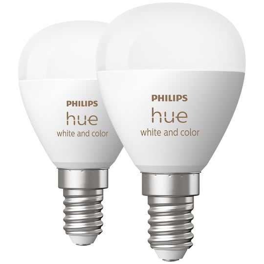 Philips Hue Luster LED-pære WCA 5.1W P45 E14 2pk