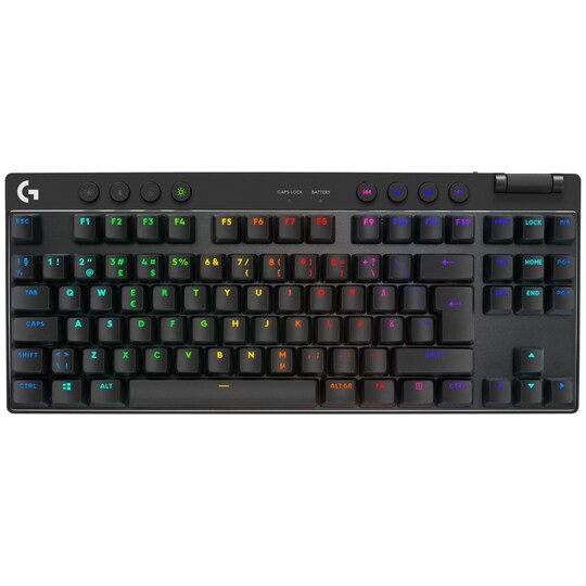 Logitech G PRO X TKL Lightspeed Linear trådløst gamingtastatur (sort)