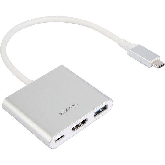 Sandstrøm 3-i-1 USB-C-hub