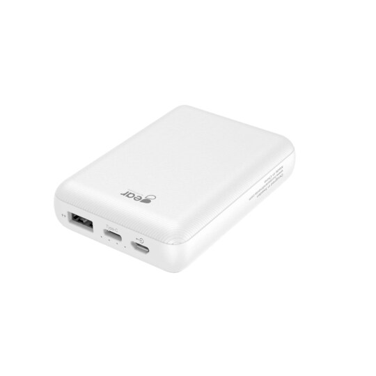 GEAR Powerbank 10.000mAh LiPolymer Ultracompact 2.1A 1xUSB-C 2xUSB-A 1xMicroUSB Hvid