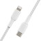 Belkin BOOST↑CHARGE USB-C til Lightning braided kabel 2m (white)