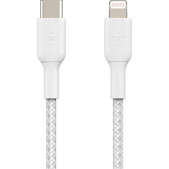 Belkin BOOST↑CHARGE USB-C til Lightning braided kabel 2m (white)