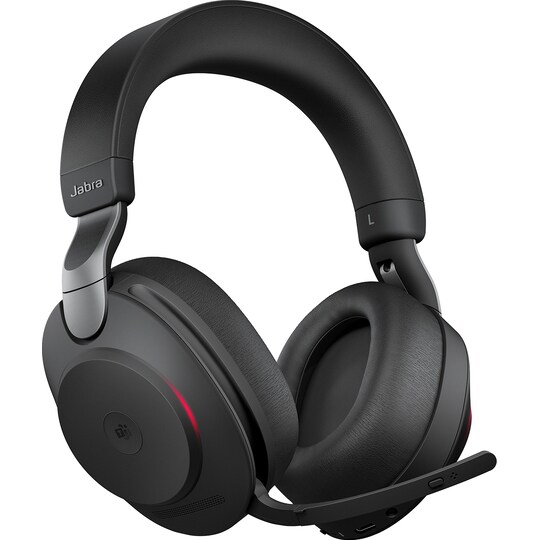 Jabra Evolve2 85 L380a MS Stereo headset med opladerstander (sort)