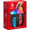 Nintendo Switch OLED spillekonsol med neon Joy-Con controllere