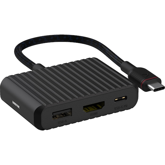 Unisynk 3 Port USB-C hub (sort)