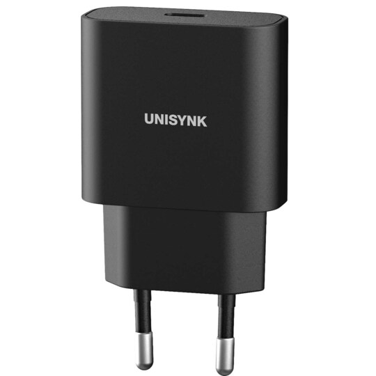 Unisynk 20W USB-C muroplader (sort)