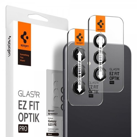 Spigen Samsung Galaxy S23 FE Kameralinsebeskytter Glas.tR EZ Fit Optik 2-pak Sort