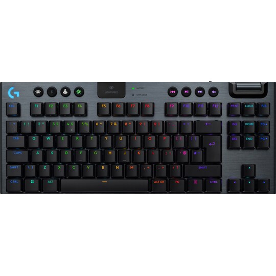 Logitech G915 X Lightspeed TKL trådløst lineært gamingtastatur (sort)