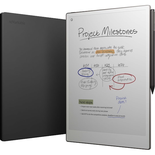 reMarkable Paper Pro E-ink tablet + Marker Plus + Folio Leather sæt