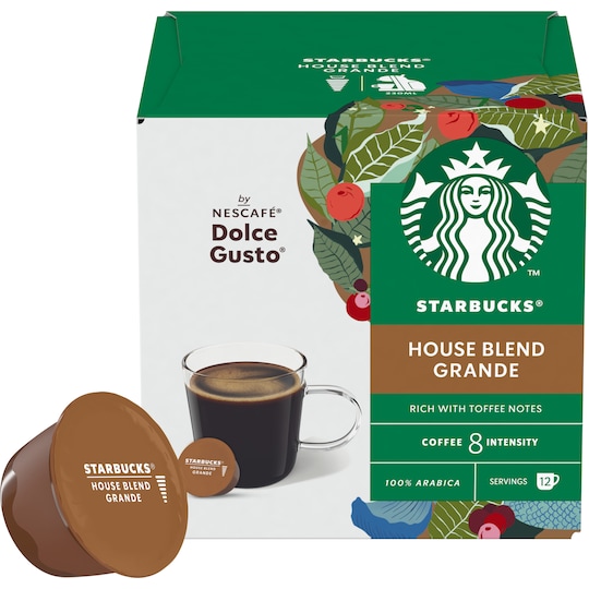 Starbucks House Blend kaffekapsler fra Nescafé Dolce Gusto (12 stk.)