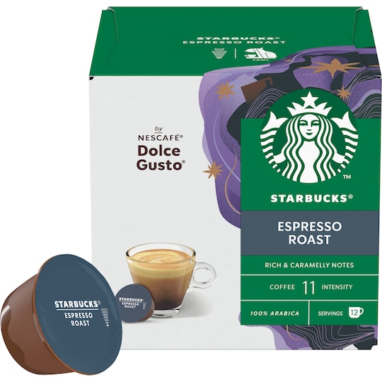 Starbucks Espresso Roast kapsler fra Nescafé Dolce Gusto (12 stk.)