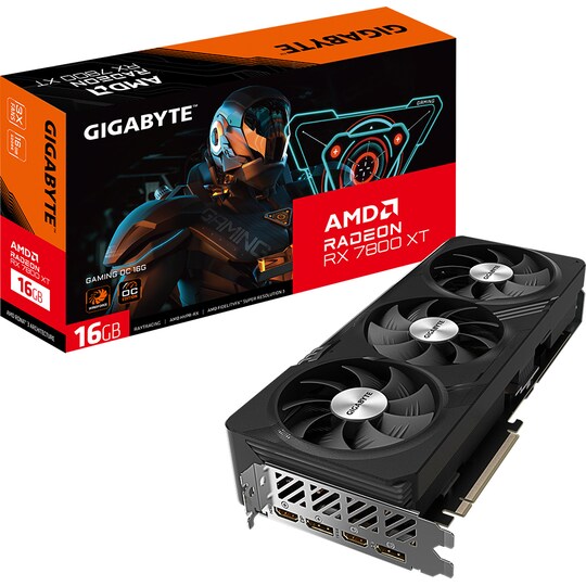 Gigabyte RX 7800 GAMING XT OC grafikkort (16GB GDDR6 RAM)