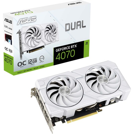 ASUS Dual GeForce RTX™ 4070 EVO White OC Edition 12GB grafikkort