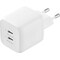 Sandstrøm 45W USB-C GaN PD vægoplader (hvid)