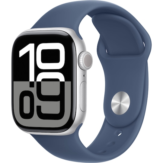 Apple Watch S10 42mm GPS (Silver Aluminium/Denim sportsrem) S/M