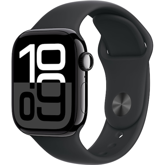 Apple Watch S10 46mm GPS (Jet Black Aluminium/Black sportsrem) M/L