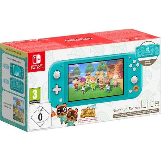 Nintendo Switch Lite gamingkonsol (Turkis med Animal Crossing)