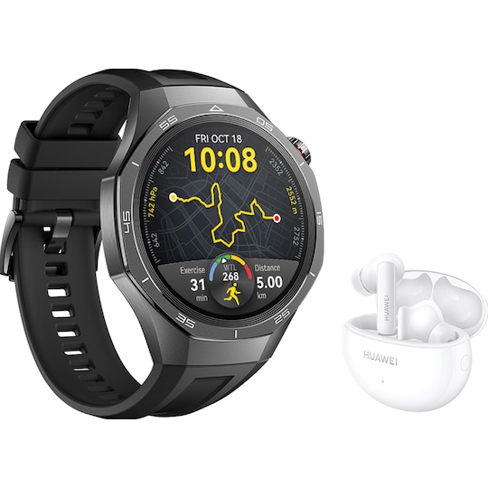 Huawei Watch GT 5 Pro sportsur 46mm (sort) + FreeBuds 5i gaveæske