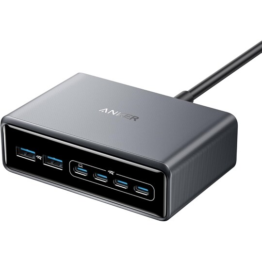 ANKER Prime-lader, 200W 6-port GaN-laderstation, Hurtigopladning USB C